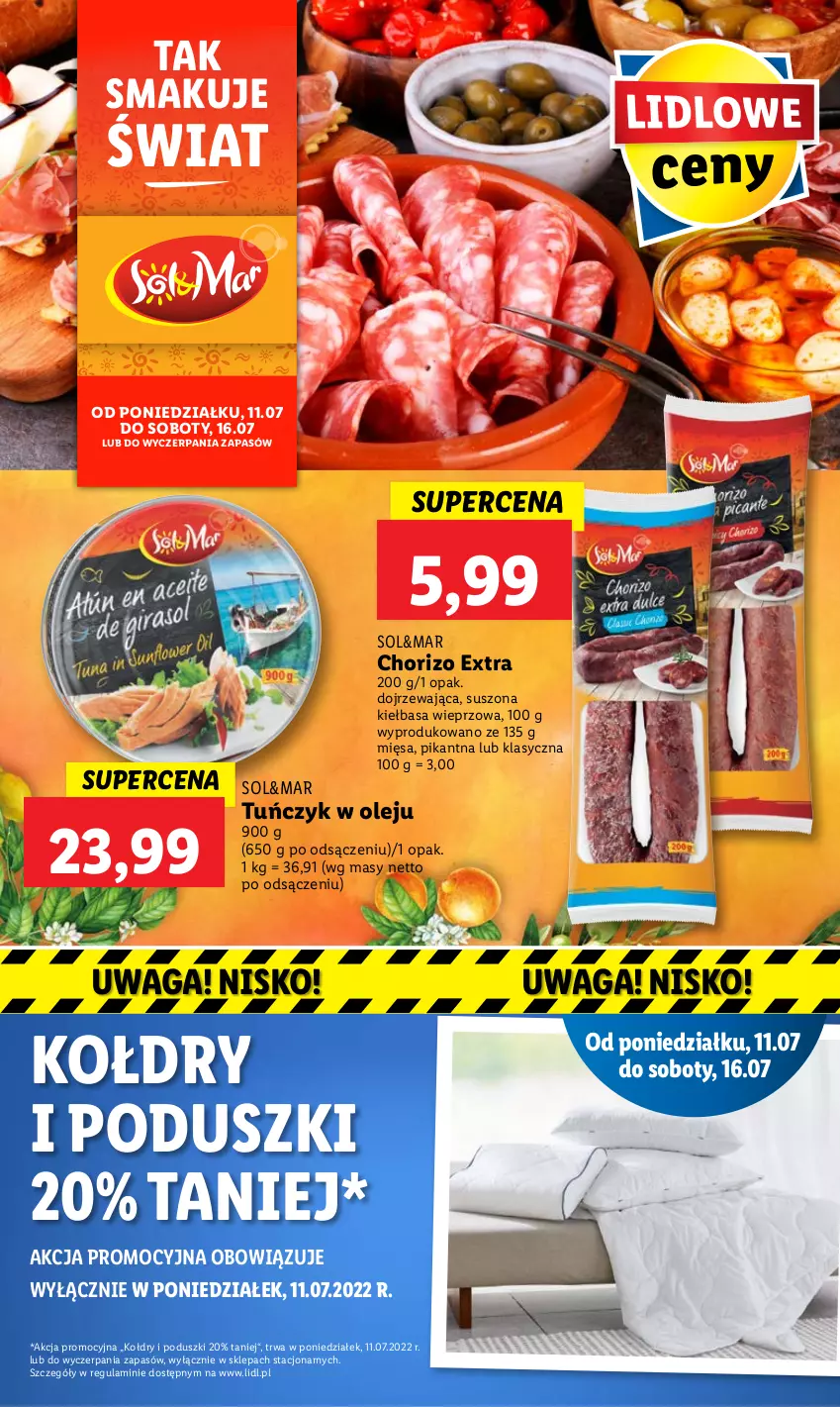 Gazetka promocyjna Lidl - GAZETKA - ważna 11.07 do 16.07.2022 - strona 46 - produkty: Kiełbasa, Olej, Tuńczyk, Waga