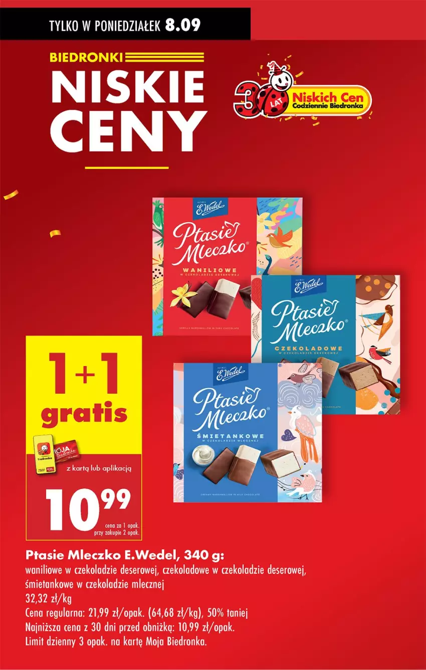 Gazetka promocyjna Biedronka - Od Poniedziałku - ważna 08.09 do 13.09.2025 - strona 12 - produkty: Deser, Mleczko, Ptasie mleczko, Ser