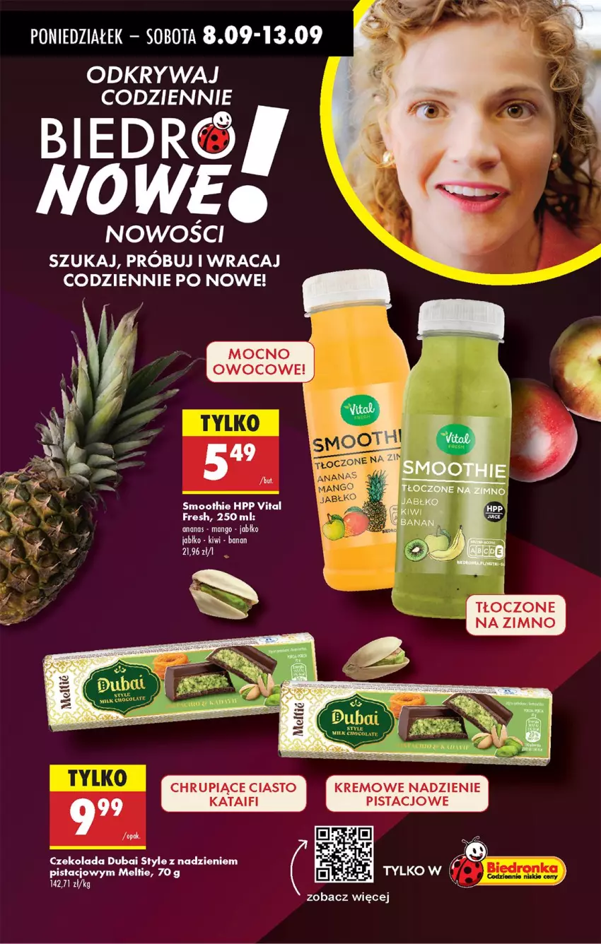 Gazetka promocyjna Biedronka - Od Poniedziałku - ważna 08.09 do 13.09.2025 - strona 13 - produkty: Ananas, Czekolada, HP, Kiwi, Mango, Smoothie