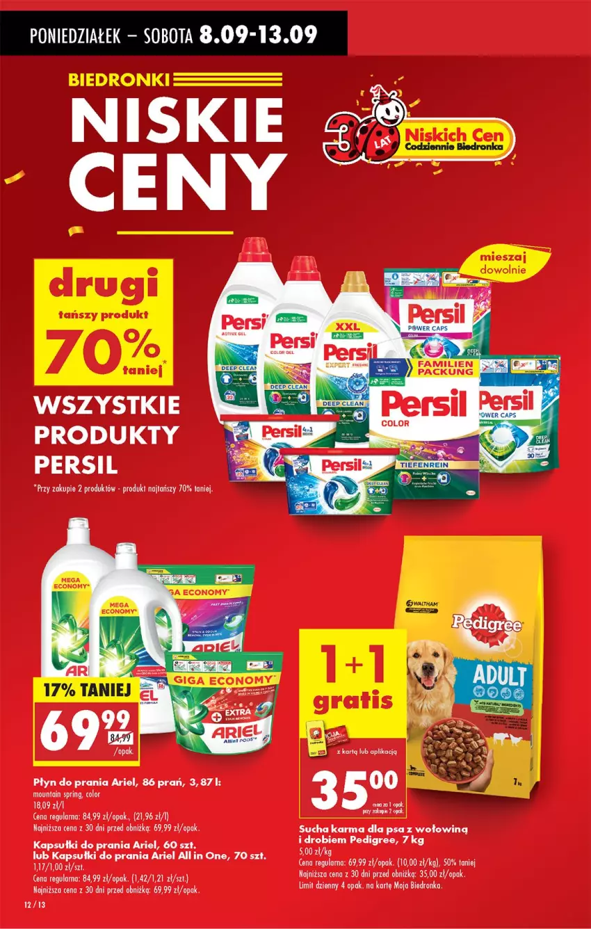 Gazetka promocyjna Biedronka - Od Poniedziałku - ważna 08.09 do 13.09.2025 - strona 14 - produkty: Ariel, Fa, Kapsułki do prania, Pedigree, Persil, Płyn do prania, Sucha karma