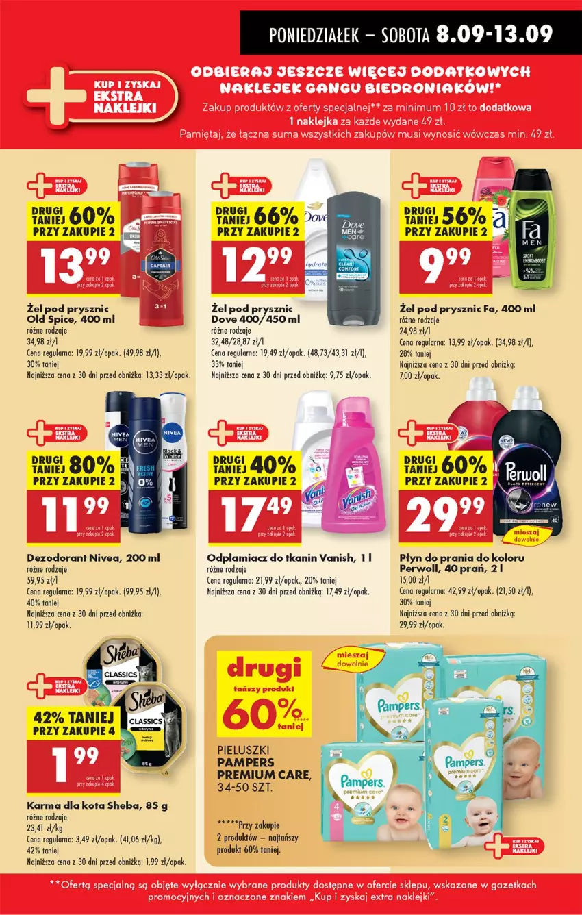 Gazetka promocyjna Biedronka - Od Poniedziałku - ważna 08.09 do 13.09.2025 - strona 31 - produkty: Dezodorant, Dove, Fa, Nivea, Odplamiacz, Pampers, Perwoll, Płyn do prania, Sheba, Vanish