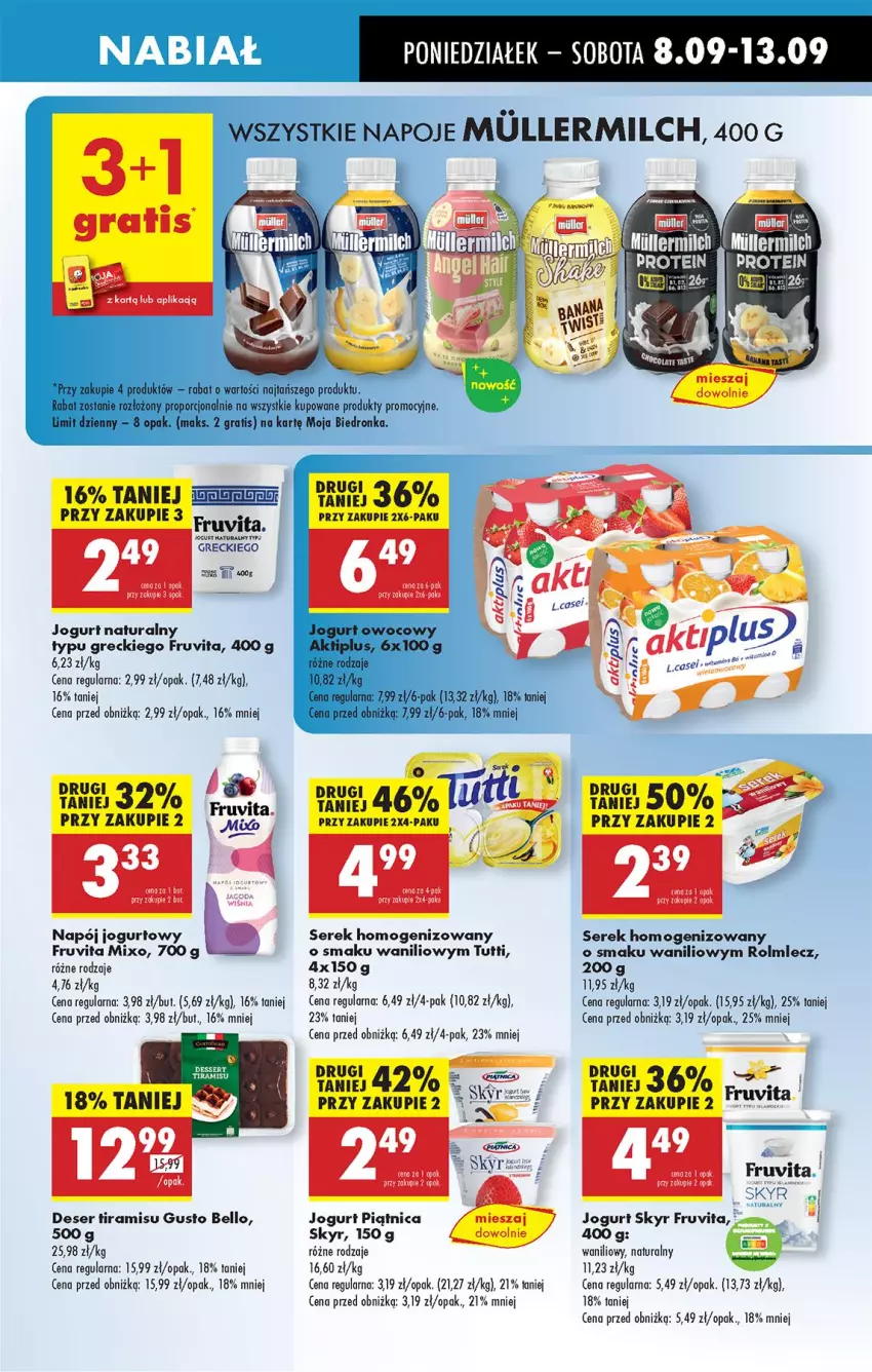 Gazetka promocyjna Biedronka - Od Poniedziałku - ważna 08.09 do 13.09.2025 - strona 37 - produkty: Bell, Deser, Jogurt, Jogurt naturalny, Napój, Napój jogurtowy, Napoje, Piątnica, Rolmlecz, Ser, Serek, Serek homogenizowany