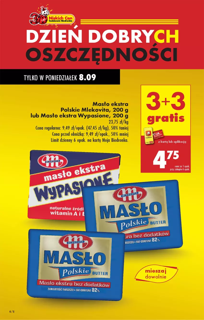Gazetka promocyjna Biedronka - Od Poniedziałku - ważna 08.09 do 13.09.2025 - strona 4 - produkty: Masło, Mleko
