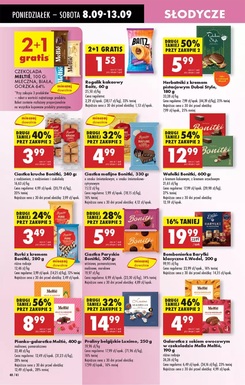 Gazetka promocyjna Biedronka - Od Poniedziałku - ważna 08.09 do 13.09.2025 - strona 46 - produkty: Baryłki, Bonitki, Ciastka, Czekolada, Gala, Galaretka, Gra, Herbatniki, Kakao, LG, Por, Praliny, Rogal, Rurki, Sok