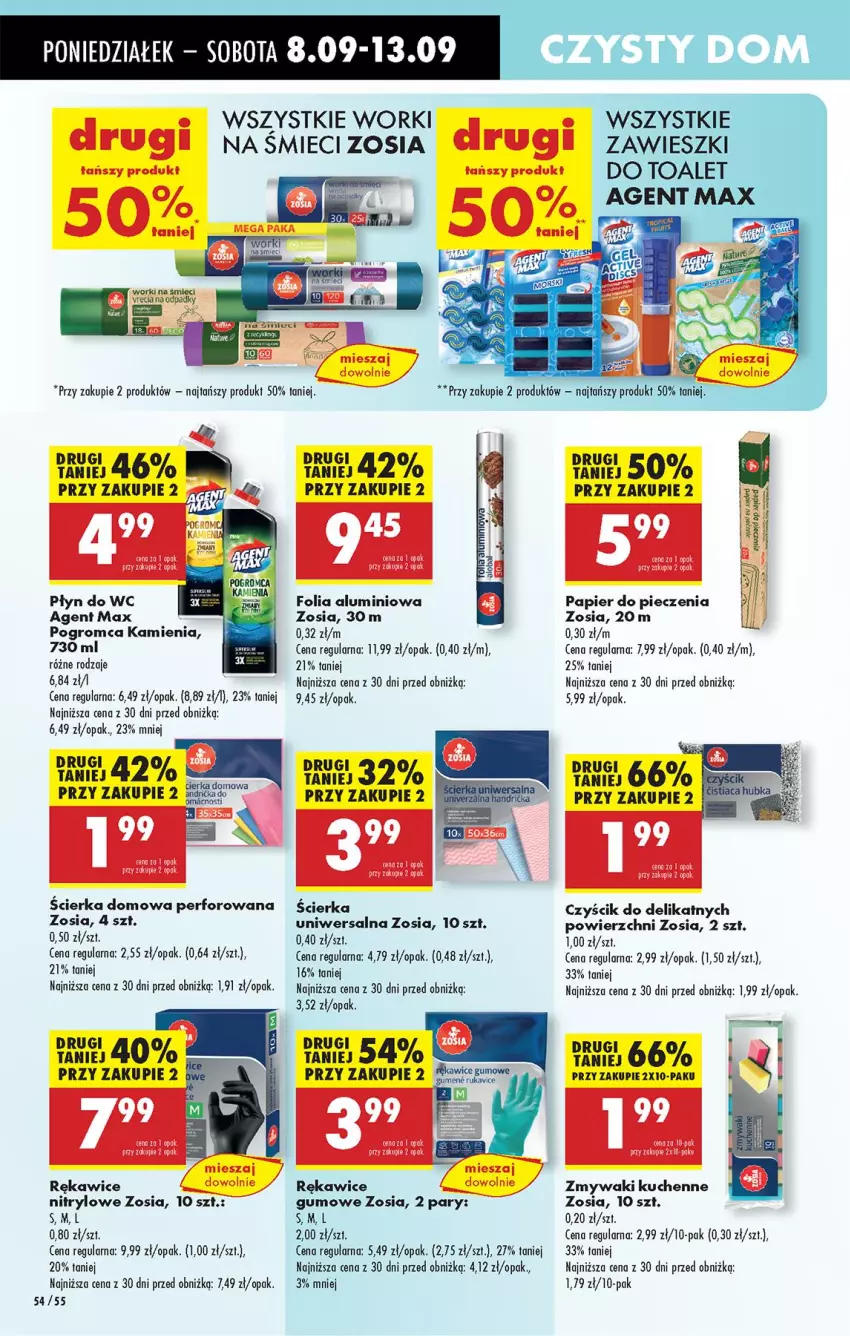 Gazetka promocyjna Biedronka - Od Poniedziałku - ważna 08.09 do 13.09.2025 - strona 64 - produkty: Folia aluminiowa, Papier, Papier do pieczenia, Piec, Płyn do wc, Rękawice, Ser, Worki na śmiec, Worki na śmieci, Zawieszki, Zmywaki kuchenne