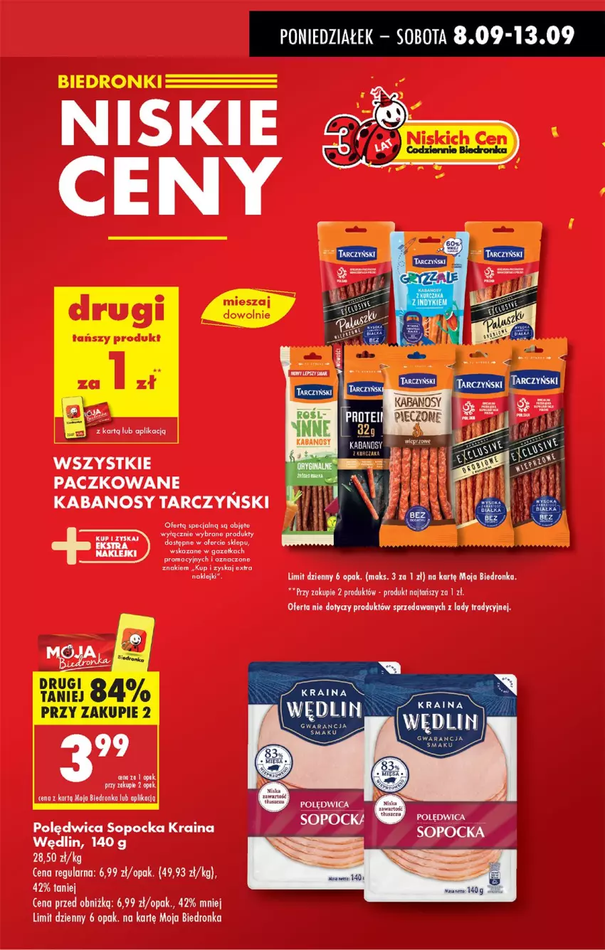 Gazetka promocyjna Biedronka - Od Poniedziałku - ważna 08.09 do 13.09.2025 - strona 7 - produkty: Kabanos, Klej, LG, Polędwica, Tarczyński