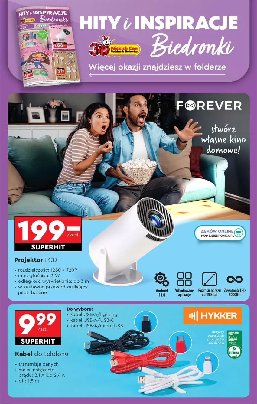 Gazetka promocyjna Biedronka - Od Poniedziałku - ważna 08.09 do 13.09.2025 - strona 70 - produkty: Głośnik, Kabel USB, Obraz, Przewód, Telefon, Tran
