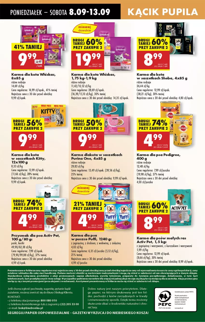 Gazetka promocyjna Biedronka - Od Poniedziałku - ważna 08.09 do 13.09.2025 - strona 75 - produkty: Fa, Gra, Kosz, Kurczak, Napoje, Papier, Pedigree, Przysmak dla psa, Puf, Pur, Purina, Sheba, Telefon, Warzywa, Whiskas