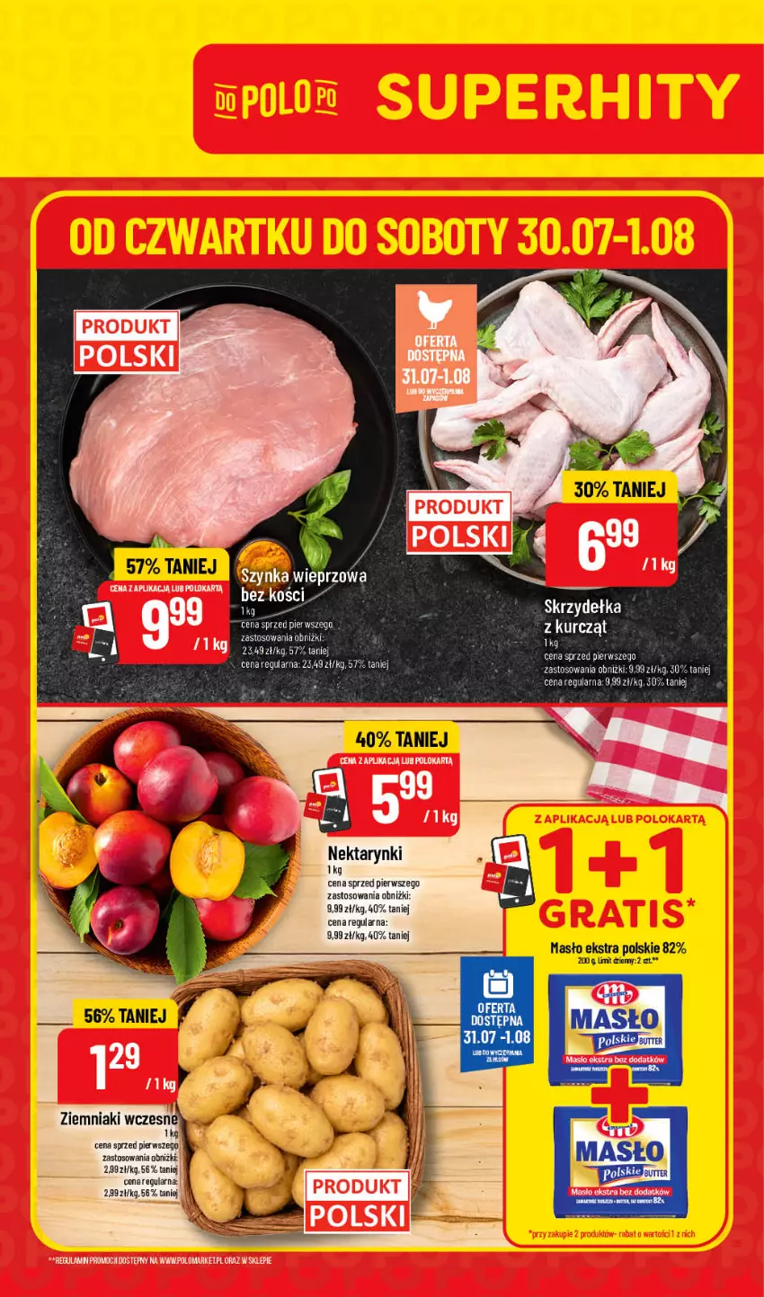 Gazetka promocyjna PoloMarket - Ulotka Hity pon-wt - ważna 03.08 do 04.08.2026 - strona 1 - produkty: Fa, Masło, Mecze, Nektar, Ziemniaki