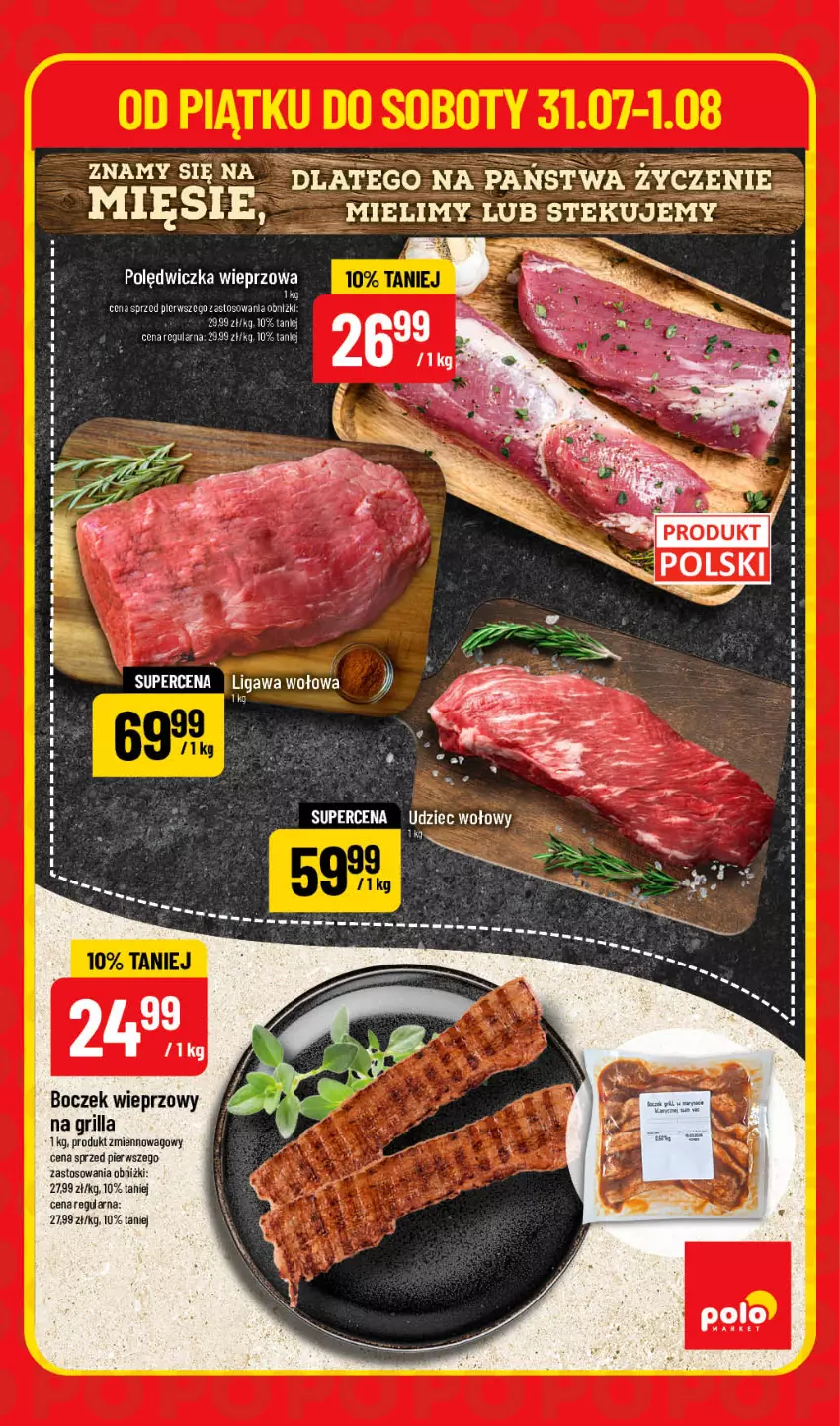 Gazetka promocyjna PoloMarket - Ulotka Hity pon-wt - ważna 03.08 do 04.08.2026 - strona 3 - produkty: Boczek, Boczek wieprzowy, Grill, Polędwiczka wieprzowa, Stek