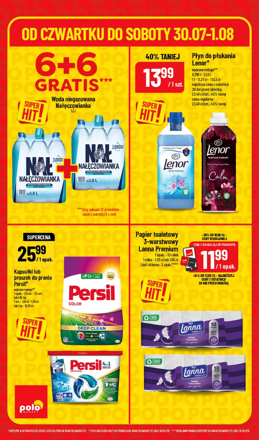Gazetka promocyjna PoloMarket - Ulotka Hity pon-wt - ważna 03.08 do 04.08.2026 - strona 6 - produkty: Lenor, Nałęczowianka, Papier, Papier toaletowy, Persil, Płyn do płukania, Proszek do prania, Woda, Woda niegazowana