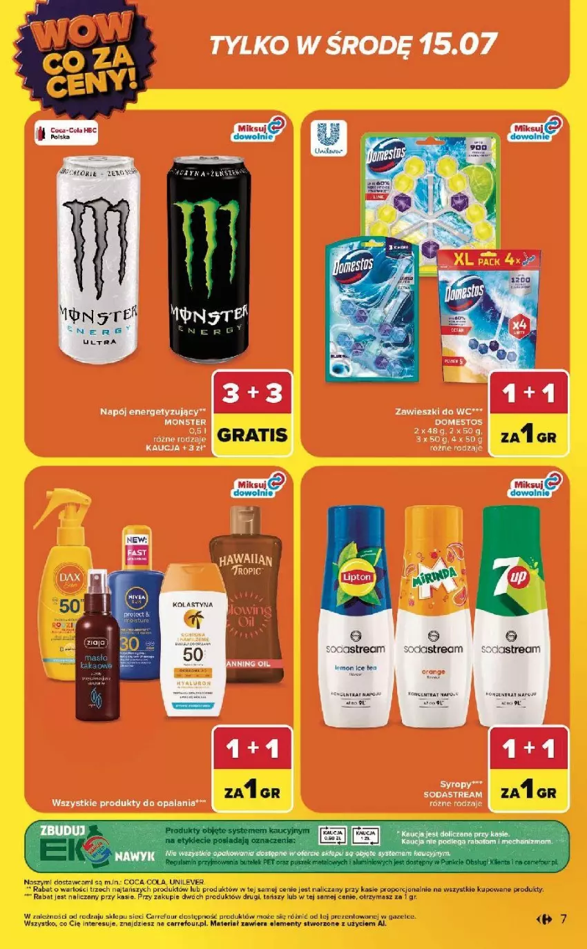 Gazetka promocyjna Carrefour - Gazetka WOW co za ceny! - ważna 13.07 do 18.07.2026 - strona 7 - produkty: Domestos, Napój, Zawieszki