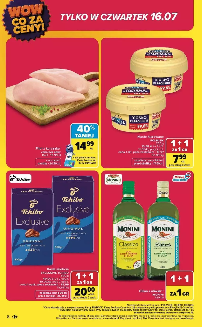 Gazetka promocyjna Carrefour - Gazetka WOW co za ceny! - ważna 13.07 do 18.07.2026 - strona 8 - produkty: Fa, Gin, Monini, Oliwa, POLMLEK, Tchibo