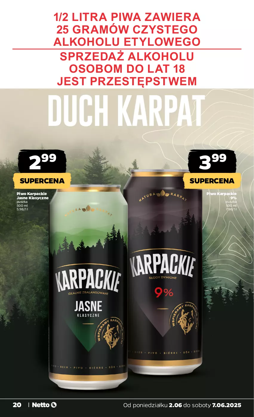 Gazetka promocyjna Netto - Od Poniedziałku - ważna 02.06 do 07.06.2025 - strona 20 - produkty: Gra, Karp, Piwa, Piwo