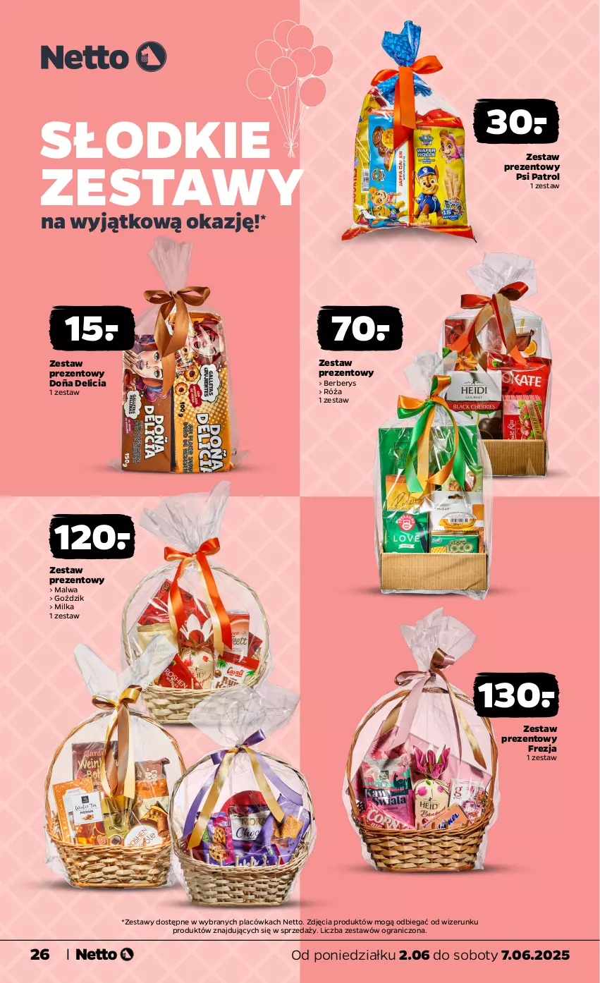 Gazetka promocyjna Netto - Od Poniedziałku - ważna 02.06 do 07.06.2025 - strona 26 - produkty: Gra, Milka, Psi Patrol, Róża, Zestaw prezentowy