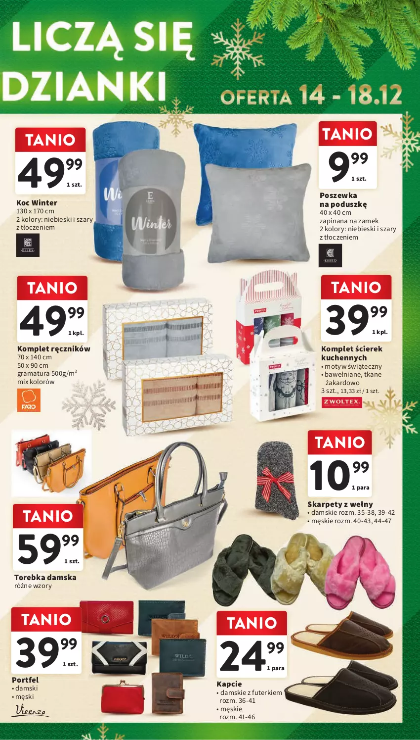 Gazetka promocyjna Intermarche - Gazetka Intermarche - ważna 07.12 do 13.12.2023 - strona 47 - produkty: Gra, Kapcie, Karp, Koc, Por, Poszewka, Rama, Ręcznik, Torebka