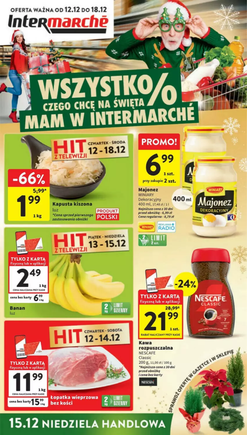 Gazetka promocyjna Intermarche - ważna 12.12 do 18.12.2024 - strona 1 - produkty: Gin, Kawa, Majonez