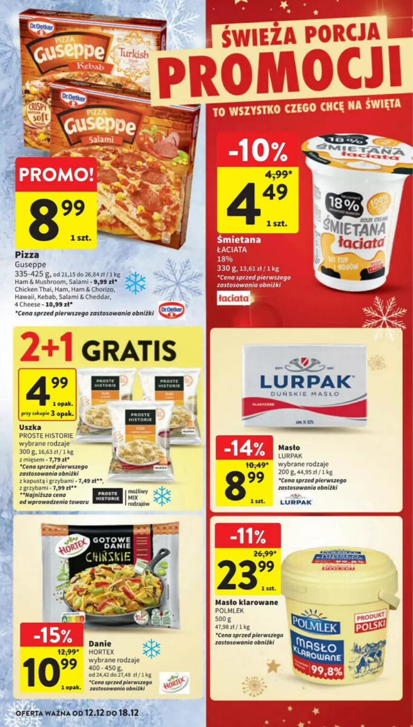 Gazetka promocyjna Intermarche - ważna 12.12 do 18.12.2024 - strona 19 - produkty: Cheddar, Fa, Gra, Hortex, Kapustą, Kebab, Lurpak, Masło, Masło klarowane, Mus, Pizza, POLMLEK, Salami