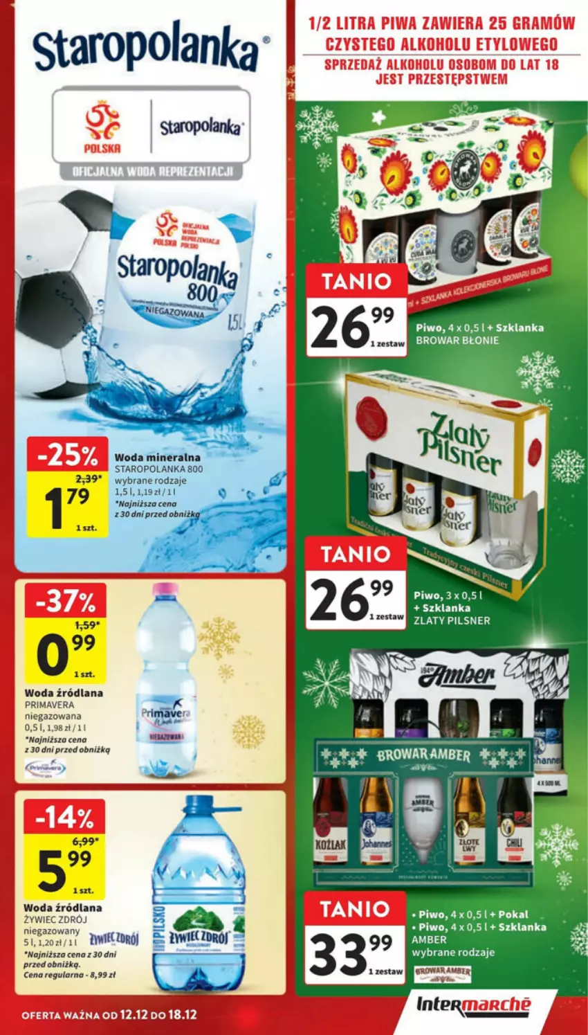 Gazetka promocyjna Intermarche - ważna 12.12 do 18.12.2024 - strona 31 - produkty: LANA, Piwo, Prima, Primavera, Staropolanka, Szklanka, Woda, Woda mineralna