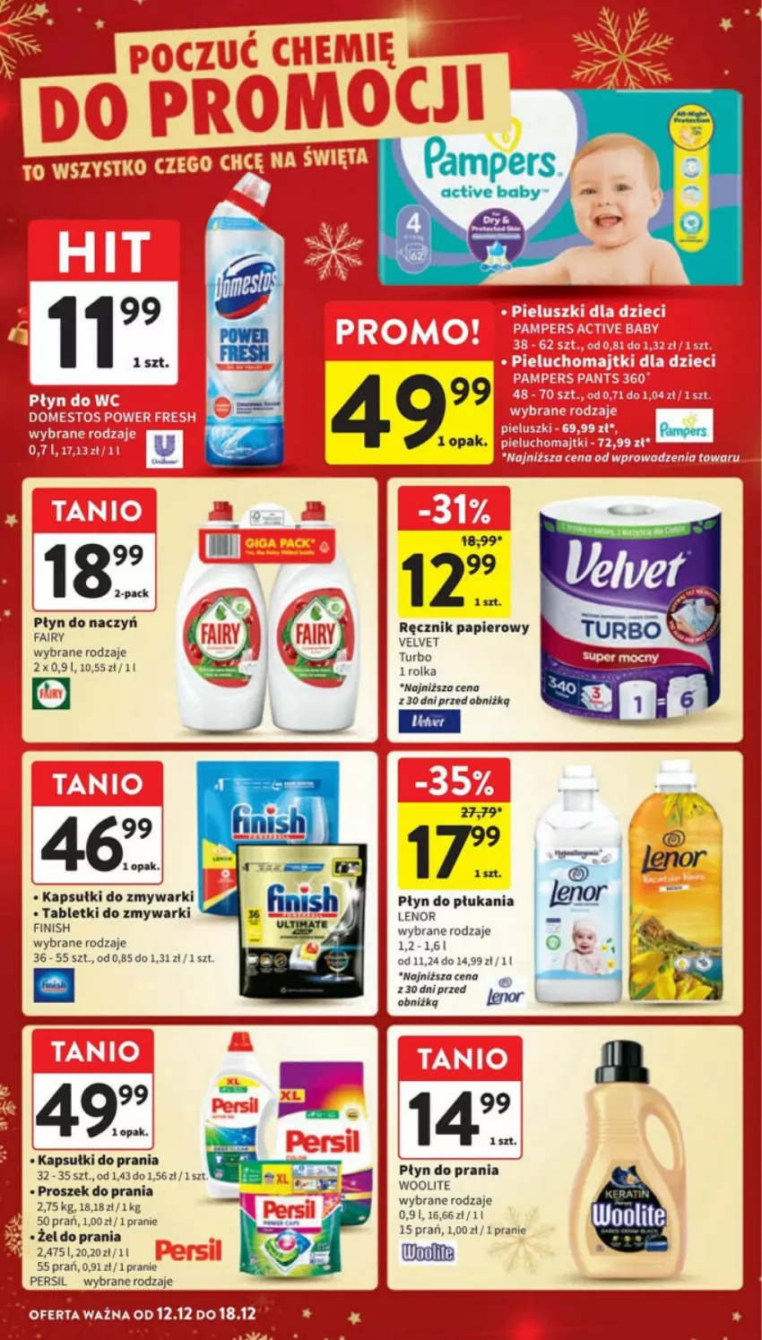 Gazetka promocyjna Intermarche - ważna 12.12 do 18.12.2024 - strona 37 - produkty: Fa, Fairy, Finish, Kapsułki do prania, Lenor, Pampers, Papier, Persil, Płyn do płukania, Płyn do prania, Proszek do prania, Ręcznik, Tablet, Tabletki do zmywarki, Velvet, Zmywarki