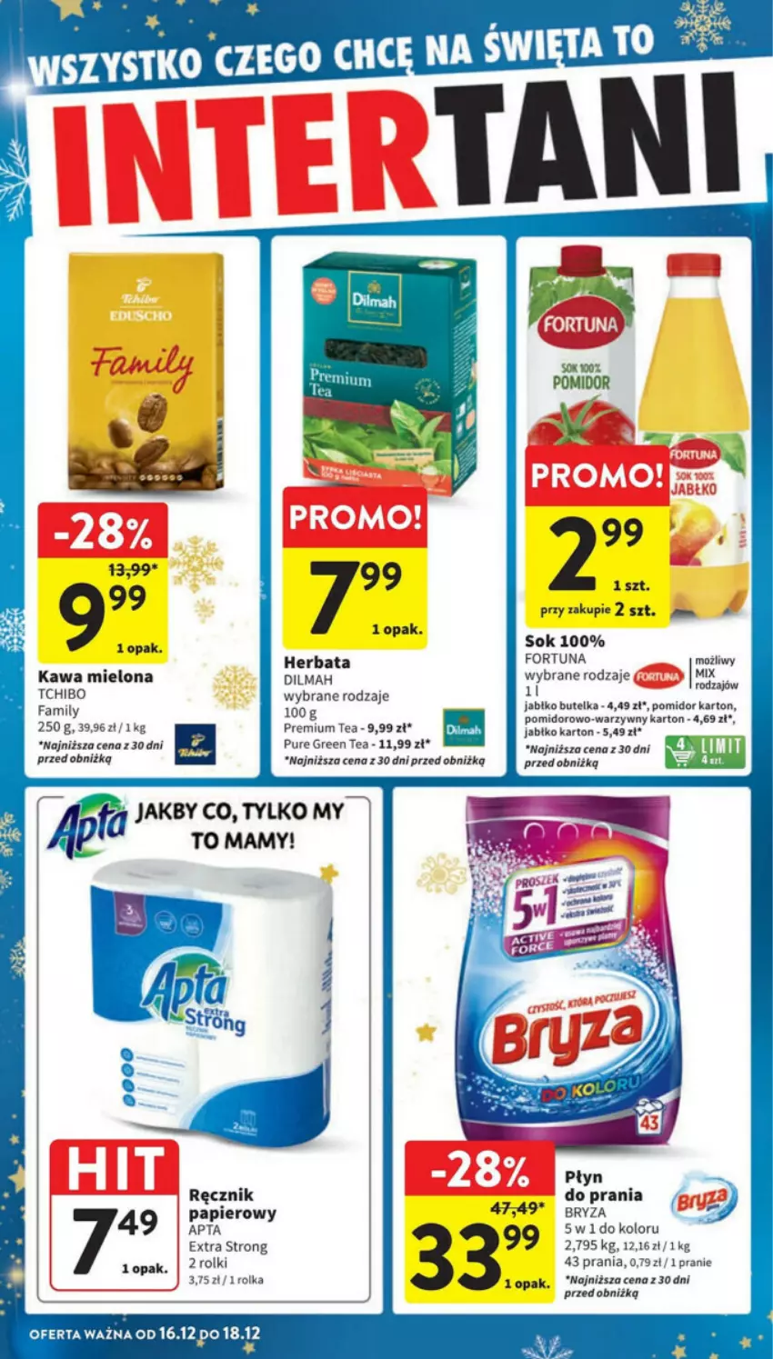 Gazetka promocyjna Intermarche - ważna 12.12 do 18.12.2024 - strona 41 - produkty: Bryza, Dilmah, Fa, Fortuna, Herbata, Jabłka, Kawa, Kawa mielona, Papier, Pur, Ręcznik, Rolki, Sok, Tchibo, Tchibo Family