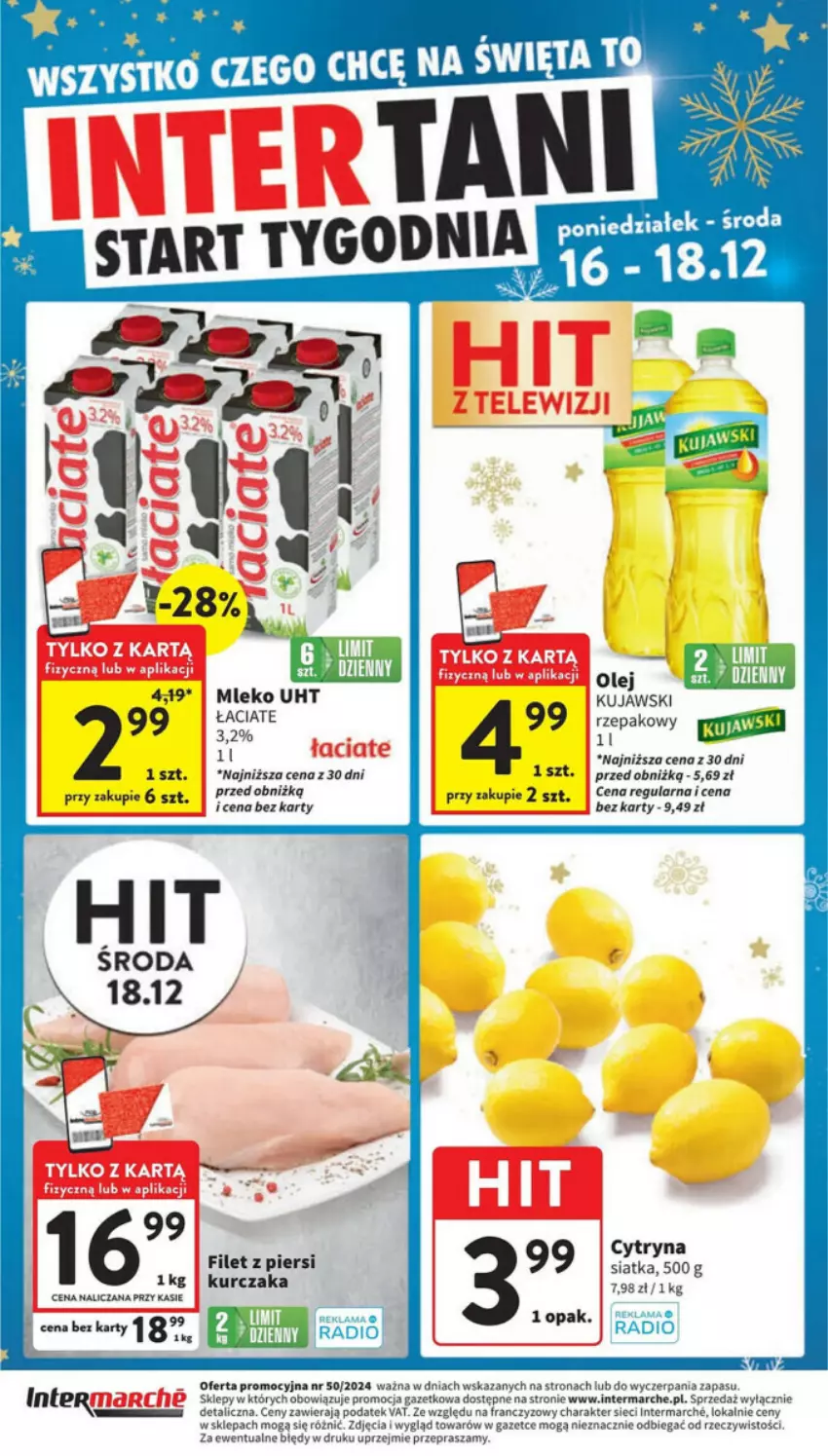 Gazetka promocyjna Intermarche - ważna 12.12 do 18.12.2024 - strona 43 - produkty: Kujawski, Kurczak, Mleko, Olej