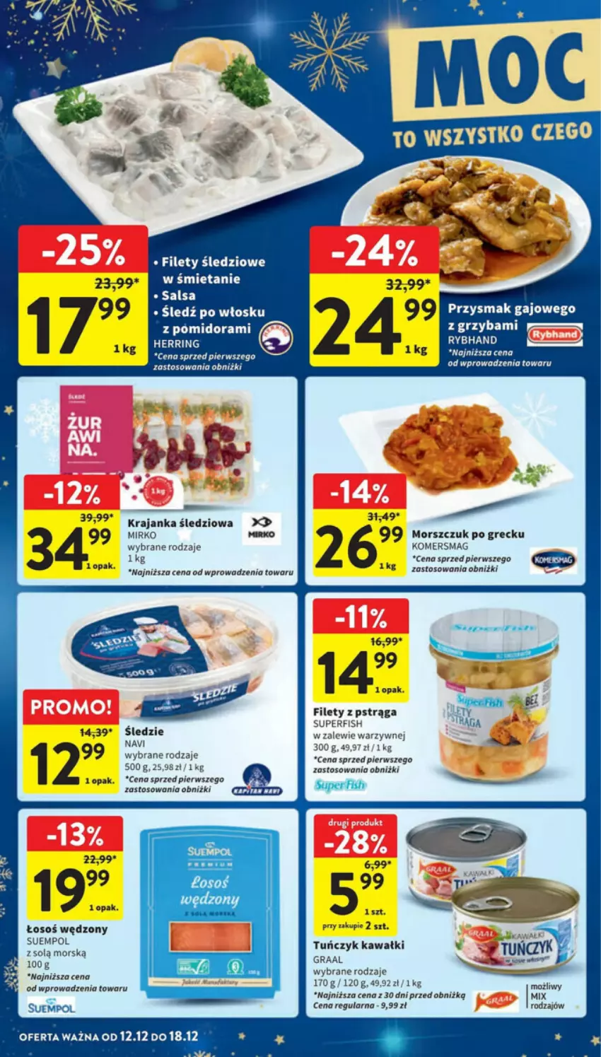 Gazetka promocyjna Intermarche - ważna 12.12 do 18.12.2024 - strona 45 - produkty: Gra, Graal, Kawa, Krajanka śledziowa, Pstrąg, Salsa, Suempol, Tuńczyk