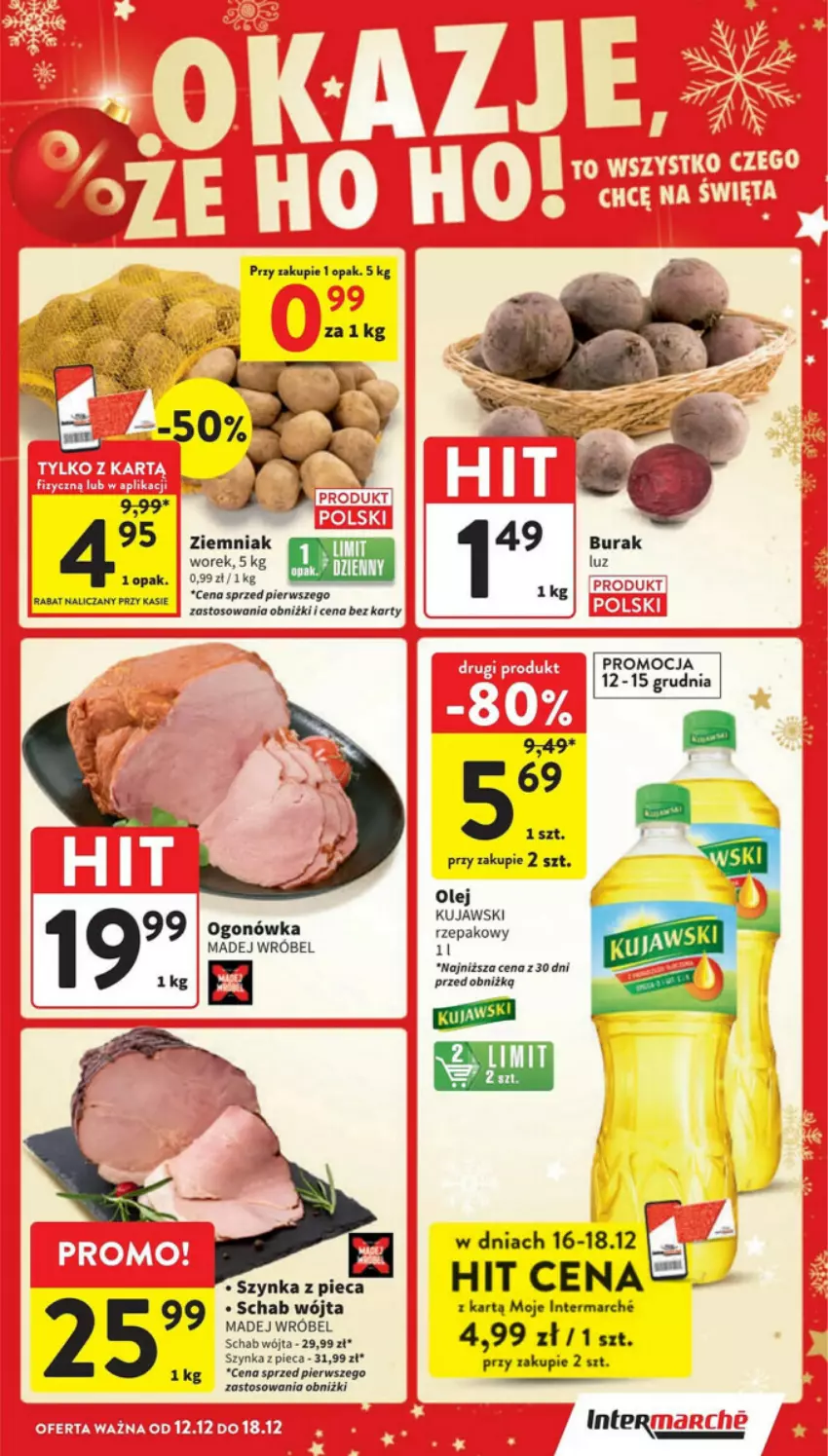 Gazetka promocyjna Intermarche - ważna 12.12 do 18.12.2024 - strona 5 - produkty: Kujawski, Madej Wróbel, Ogonówka, Olej, Piec, Szynka