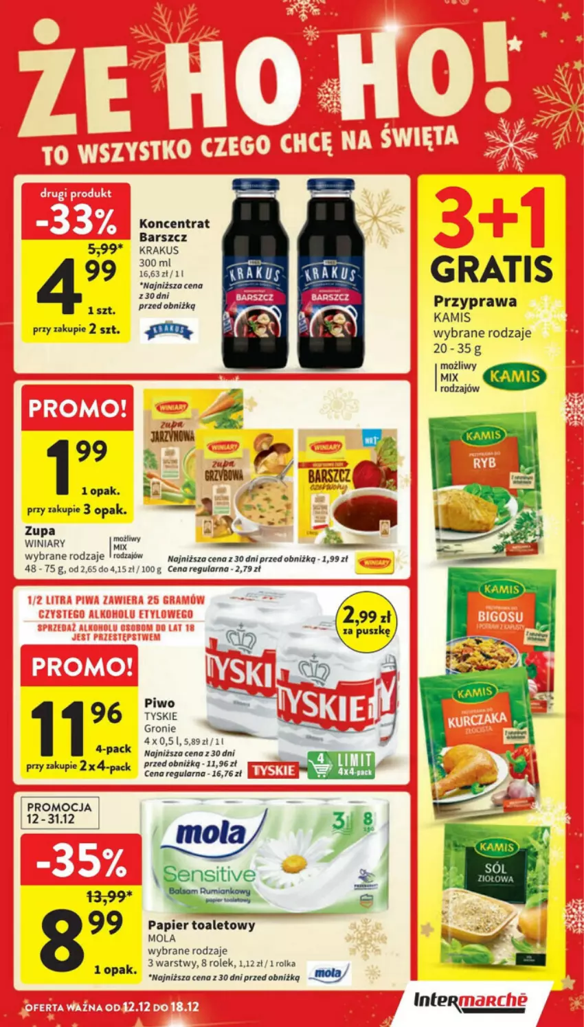 Gazetka promocyjna Intermarche - ważna 12.12 do 18.12.2024 - strona 7 - produkty: Gra, Kamis, Krakus, Mola, Papier, Papier toaletowy, Winiary, Zupa