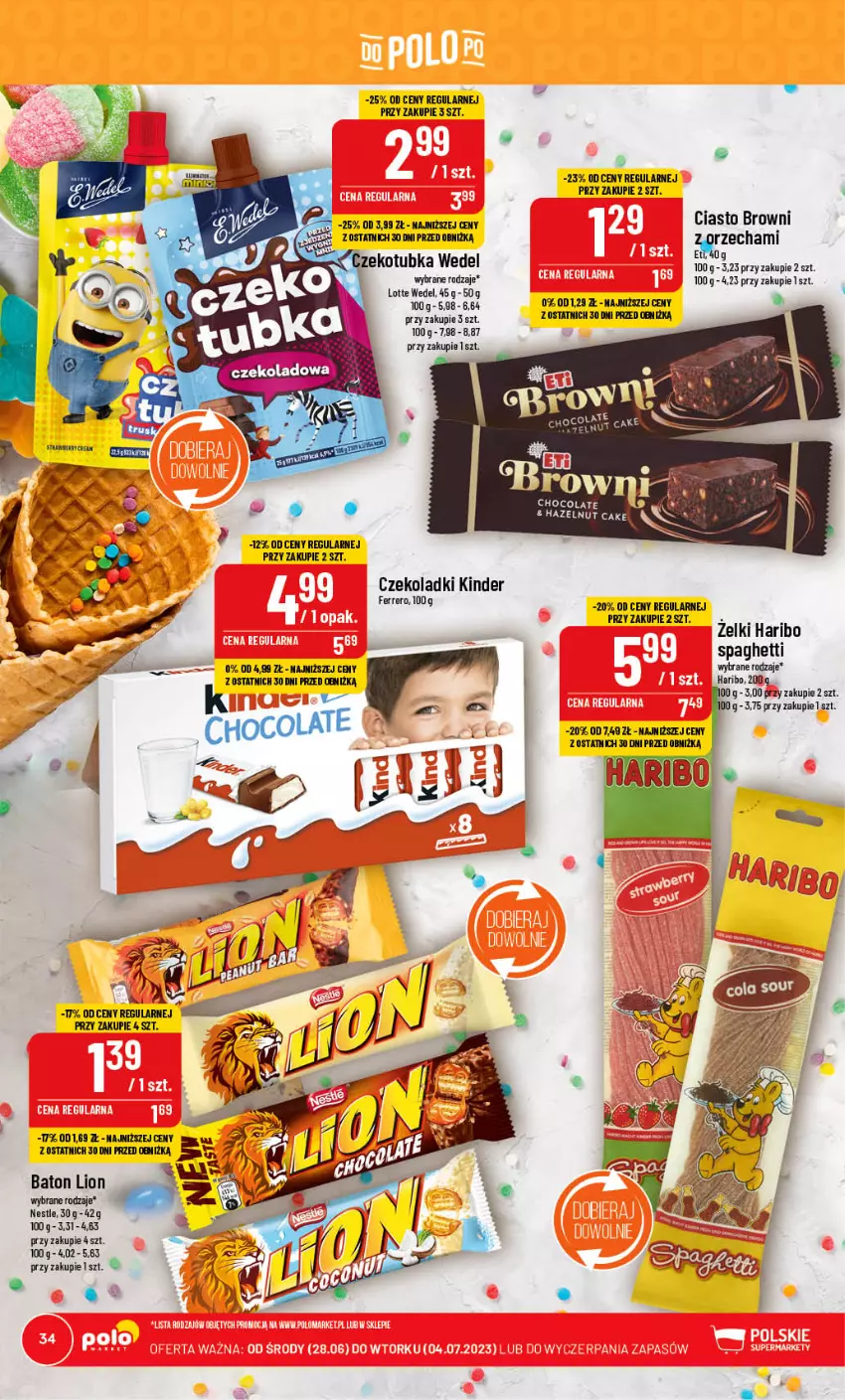 Gazetka promocyjna PoloMarket - Gazetka pomocyjna - ważna 28.06 do 04.07.2023 - strona 34 - produkty: Haribo, Kinder, Spaghetti