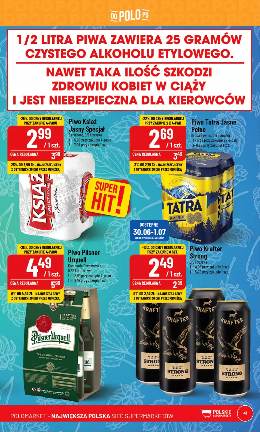 Gazetka promocyjna PoloMarket - Gazetka pomocyjna - ważna 28.06 do 04.07.2023 - strona 41 - produkty: Carlsberg, Gra, Koc, Piec, Piwa, Piwo, Tatra