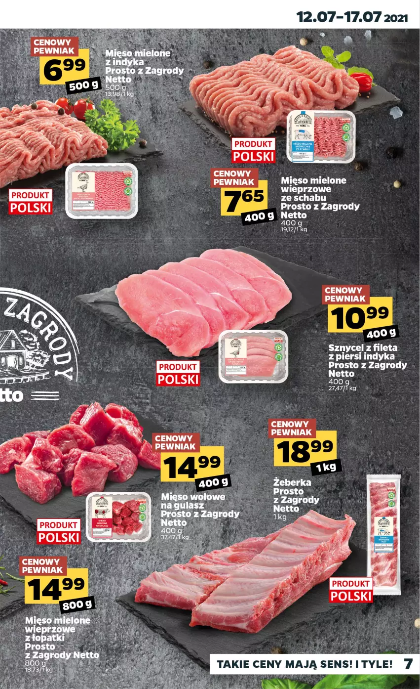 Gazetka promocyjna Netto - Gazetka spożywcza - ważna 12.07 do 17.07.2021 - strona 7 - produkty: Mięso, Mięso mielone