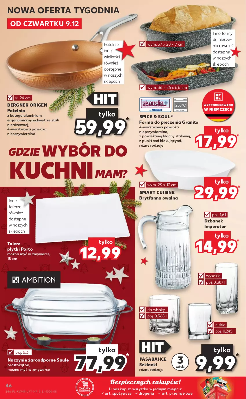 Gazetka promocyjna Kaufland - OFERTA TYGODNIA - ważna 09.12 do 15.12.2021 - strona 46 - produkty: Dzbanek, Fa, Forma do pieczenia, Gra, Lanki, Naczynie żaroodporne, Patelnia, Piec, Por, Sok, Talerz, Whisky