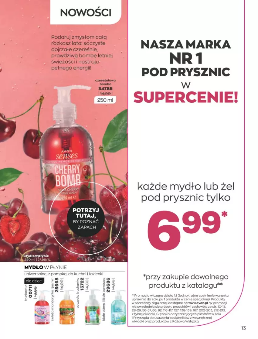 Gazetka promocyjna Avon - Katalog Avon 8/2021 kampania sierpień - ważna 01.08 do 31.08.2021 - strona 13 - produkty: Fa, Kosz, Mydło, Wkładki