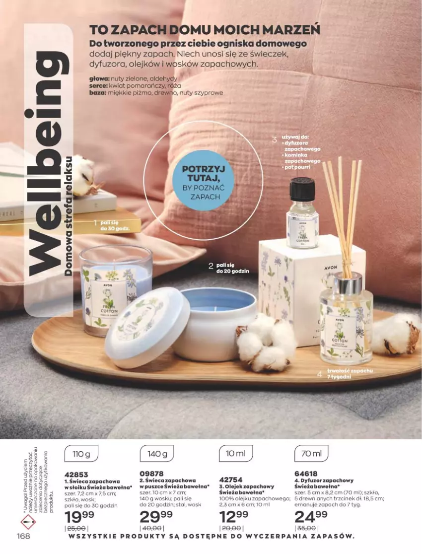 Gazetka promocyjna Avon - Katalog Avon 8/2021 kampania sierpień - ważna 01.08 do 31.08.2021 - strona 164 - produkty: Dyfuzor zapachowy, Nuty, Olej, Róża, Ser, Wełna, Zupa