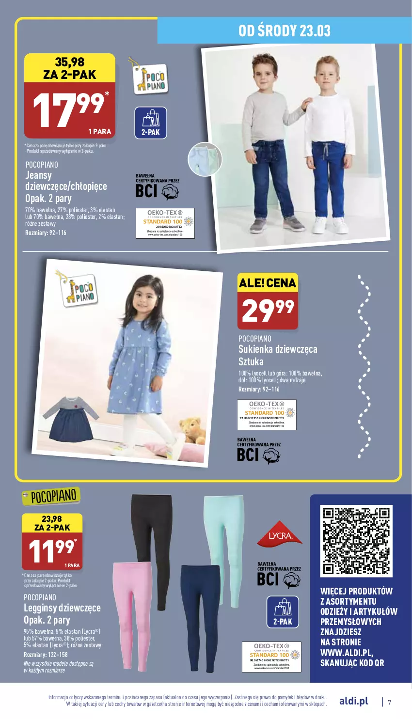 Gazetka promocyjna Aldi - Katalog Moda i Dom - ważna 23.03 do 26.03.2022 - strona 7 - produkty: Gin, Legginsy, Pocopiano, Sukienka, Wełna