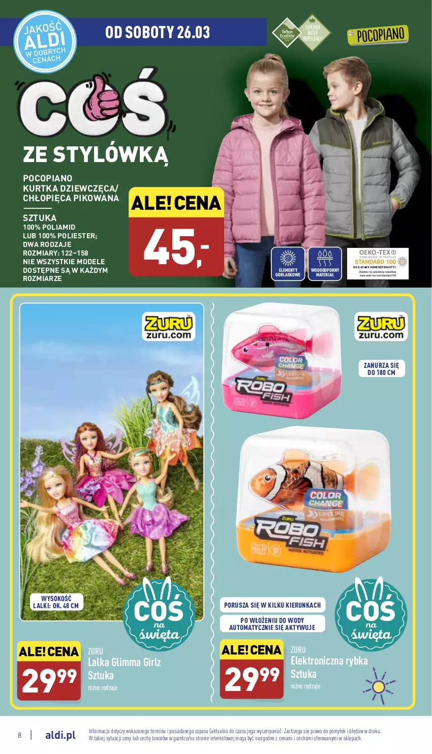 Gazetka promocyjna Aldi - Katalog Moda i Dom - ważna 23.03 do 26.03.2022 - strona 8 - produkty: Kurtka, Lalka, Pocopiano, Por, Sok