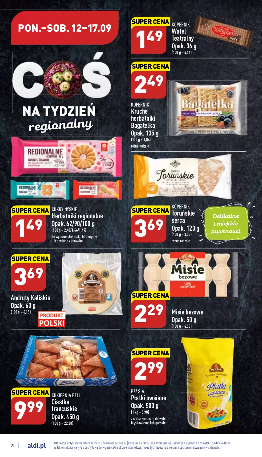 Gazetka promocyjna Aldi - Katalog spożywczy - ważna 12.09 do 17.09.2022 - strona 20 - produkty: Ciastka, Cukier, Herbatniki, Płatki owsiane, Ser