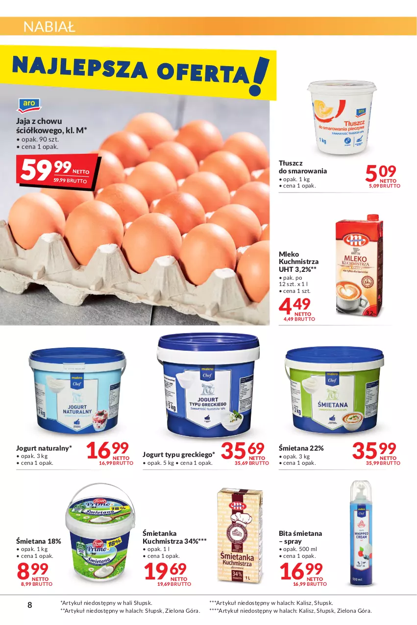 Gazetka promocyjna Makro - [Oferta promocyjna] Artykuły spożywcze i przemysłowe - ważna 31.05 do 13.06.2022 - strona 8 - produkty: Jaja, Jogurt, Jogurt naturalny, Mleko