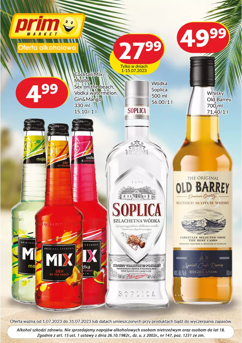 Gazetka promocyjna Prim Market - ważna 01.07 do 31.07.2023 - strona 1 - produkty: Gin, Soplica, Wódka