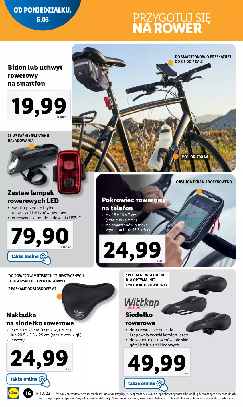 Gazetka promocyjna Lidl - GAZETKA - ważna 06.03 do 11.03.2023 - strona 18 - produkty: Pokrowiec, Rower, Smartfon, Sok, Telefon