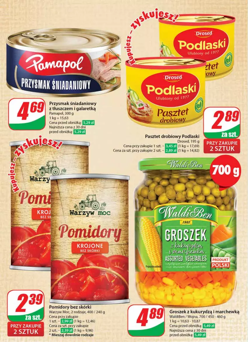 Gazetka promocyjna Dino - Gazetka 36 / 2024 - ważna 04.09 do 10.09.2024 - strona 20 - produkty: Danio, Gala, Groszek, Pasztet, Podlaski, Pomidory