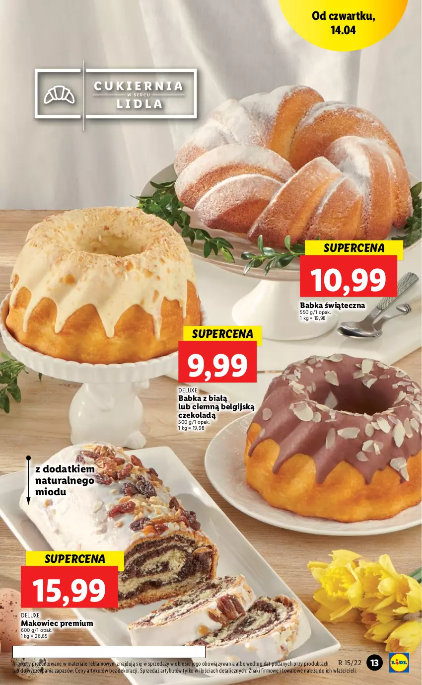 Gazetka promocyjna Lidl - GAZETKA - ważna 14.04 do 16.04.2022 - strona 13 - produkty: Babka, LG, Makowiec