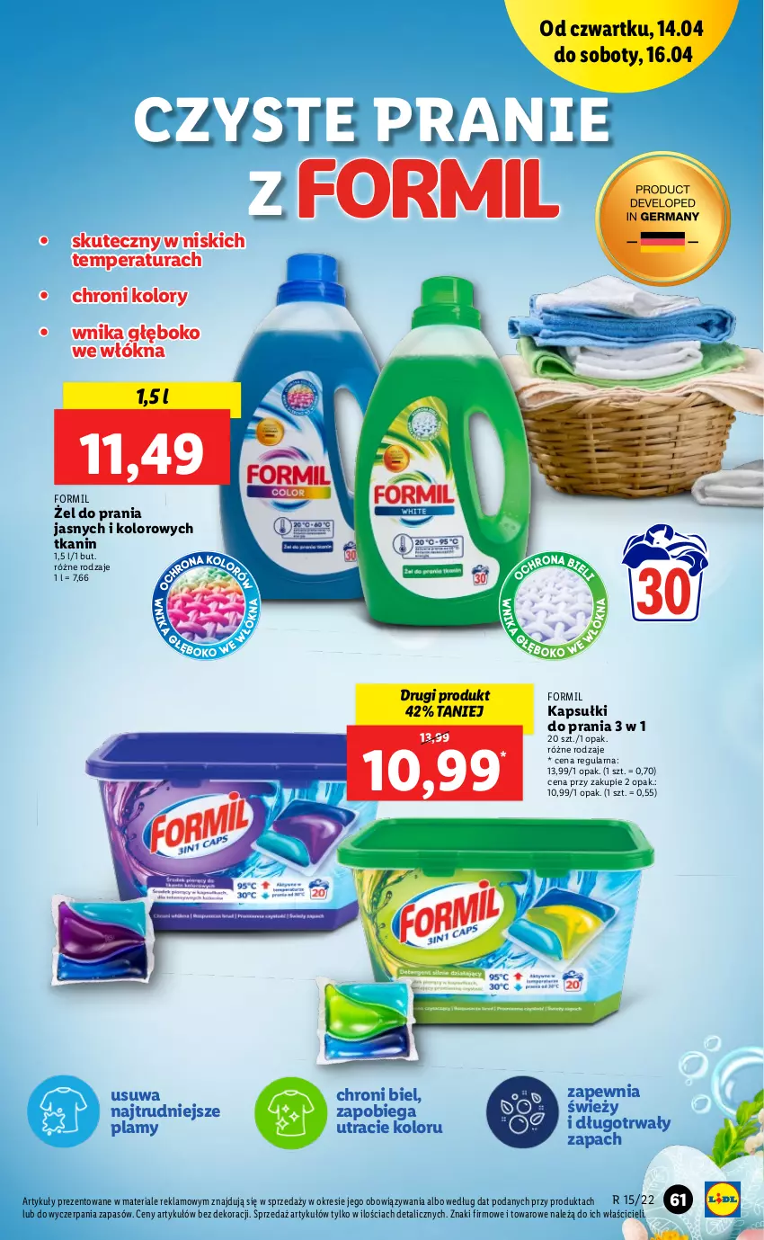 Gazetka promocyjna Lidl - GAZETKA - ważna 14.04 do 16.04.2022 - strona 61 - produkty: Kapsułki do prania