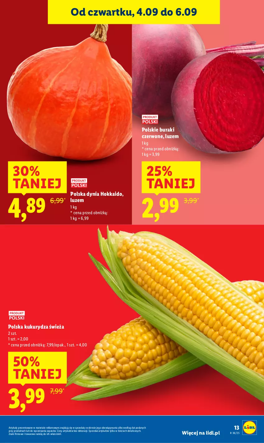 Gazetka promocyjna Lidl - GAZETKA - ważna 04.09 do 06.09.2025 - strona 21 - produkty: Buraki, Kukurydza