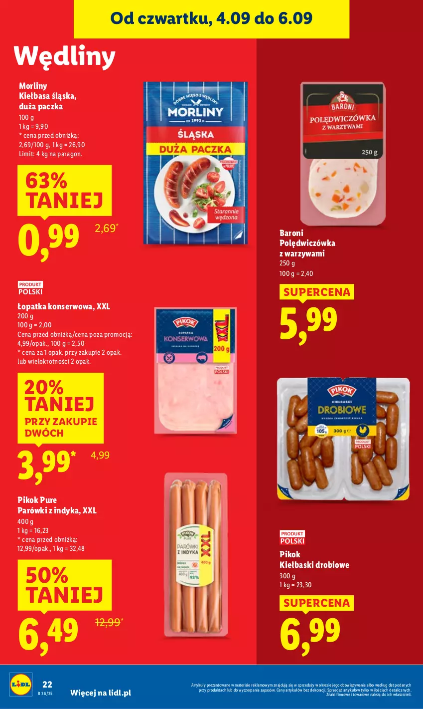 Gazetka promocyjna Lidl - GAZETKA - ważna 04.09 do 06.09.2025 - strona 30 - produkty: Kiełbasa, Kiełbasa śląska, Morliny, Parówki, Parówki z indyka, PIKOK, Pur, Ser, Warzywa