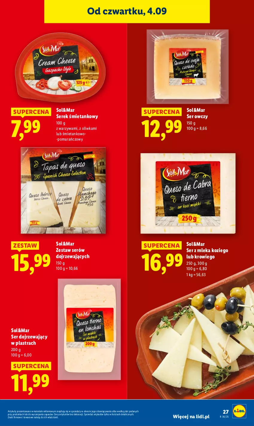 Gazetka promocyjna Lidl - GAZETKA - ważna 04.09 do 06.09.2025 - strona 35 - produkty: Ser, Ser owczy, Serek, Warzywa