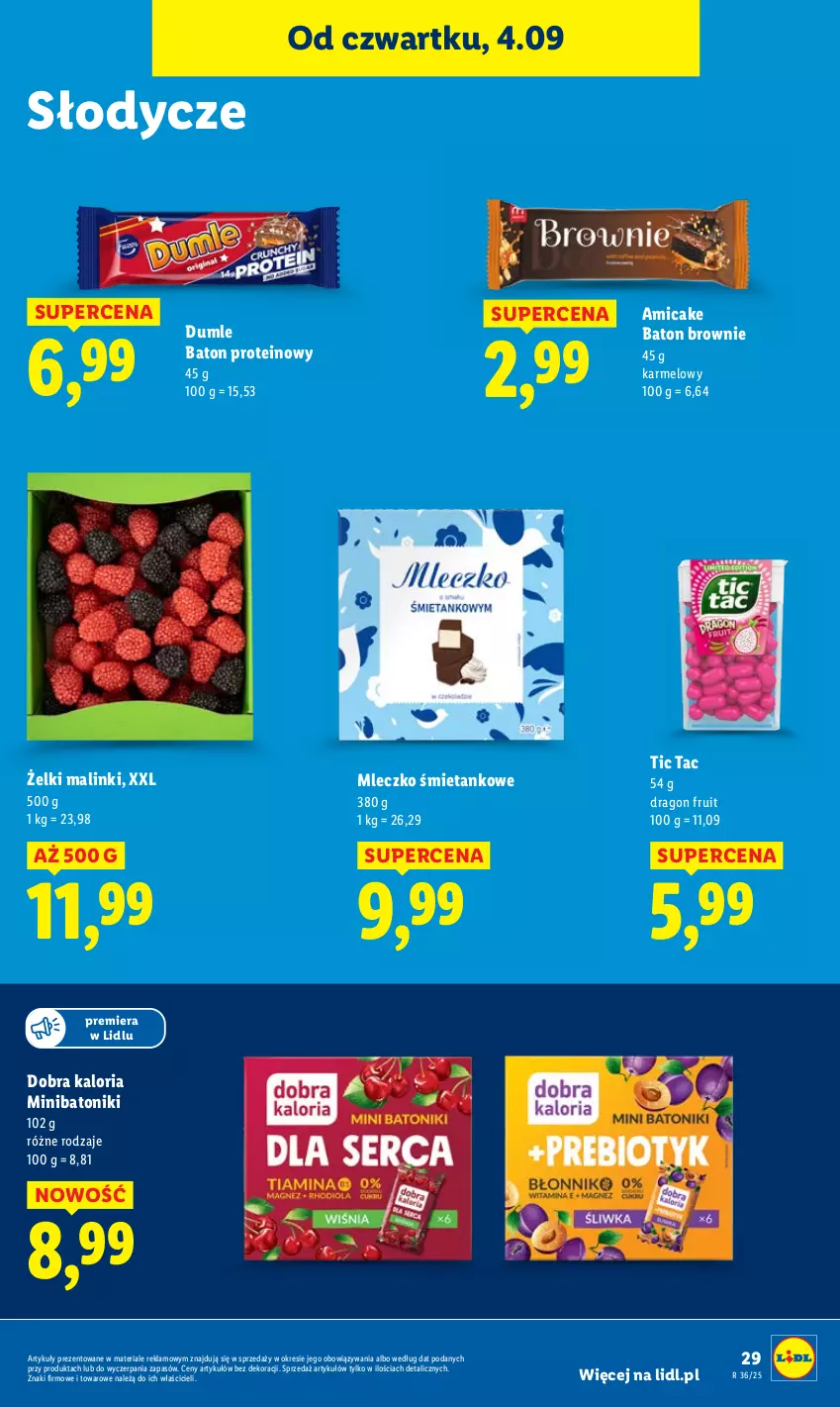 Gazetka promocyjna Lidl - GAZETKA - ważna 04.09 do 06.09.2025 - strona 37 - produkty: Amica, Baton, Brownie, Mleczko, Tonik