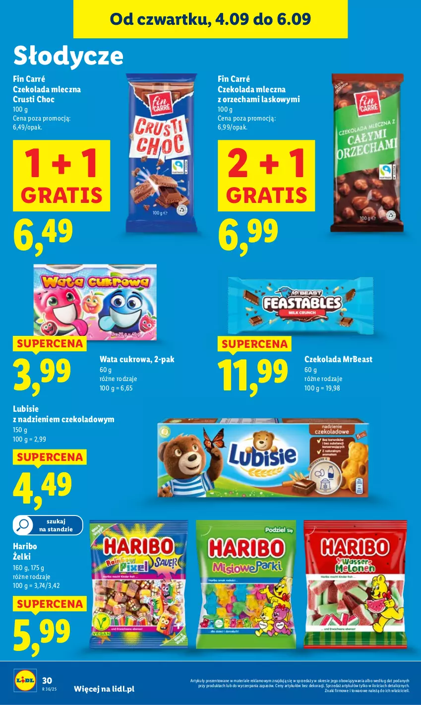 Gazetka promocyjna Lidl - GAZETKA - ważna 04.09 do 06.09.2025 - strona 38 - produkty: Czekolada, Czekolada mleczna, Gra, Haribo, Lubisie, Rust, Wata cukrowa