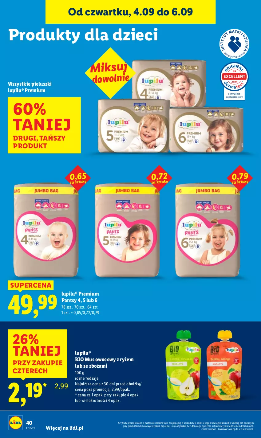 Gazetka promocyjna Lidl - GAZETKA - ważna 04.09 do 06.09.2025 - strona 52 - produkty: Dzieci, Mus, Ryż